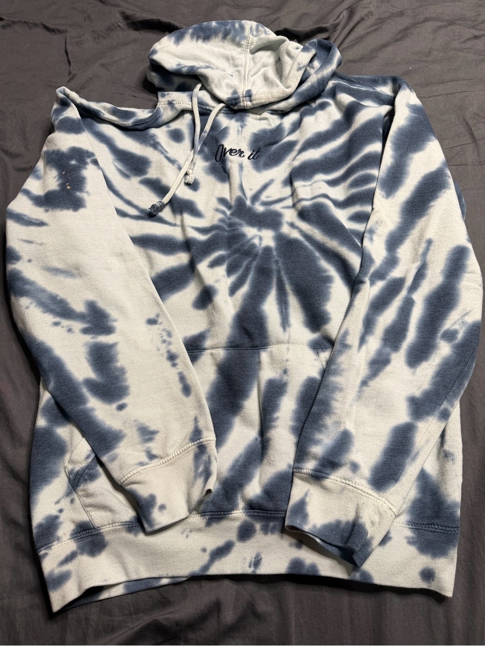 Persaya Blue Tie-Dye 'Over it' Hoodie
